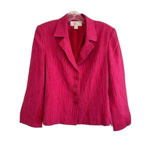 Barbiecore Pink Red Blazer Jacket Women’s Size 6 UN JOUR AILLEURS‎ France Lined